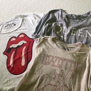 Led Zeppelin Rolling Stones Queen Rock N Roll Tee